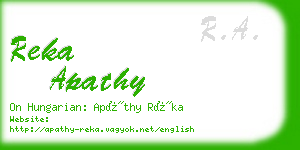 reka apathy business card